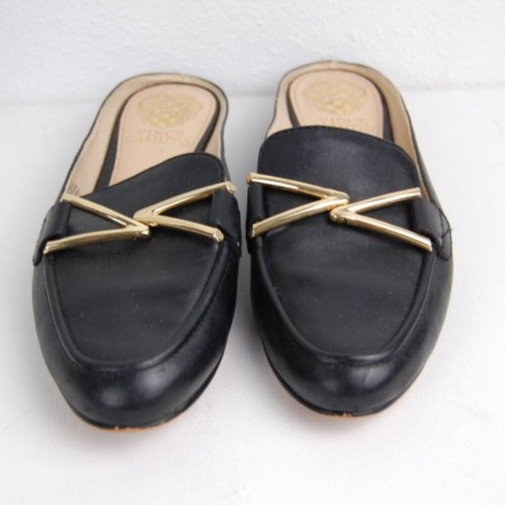 Vince Camuto Ivah Black Leather Mules 6.5